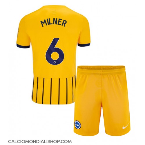 Maglie da calcio Brighton James Milner #6 Seconda Maglia Bambino 2024-25 Manica Corta (+ Pantaloni corti)